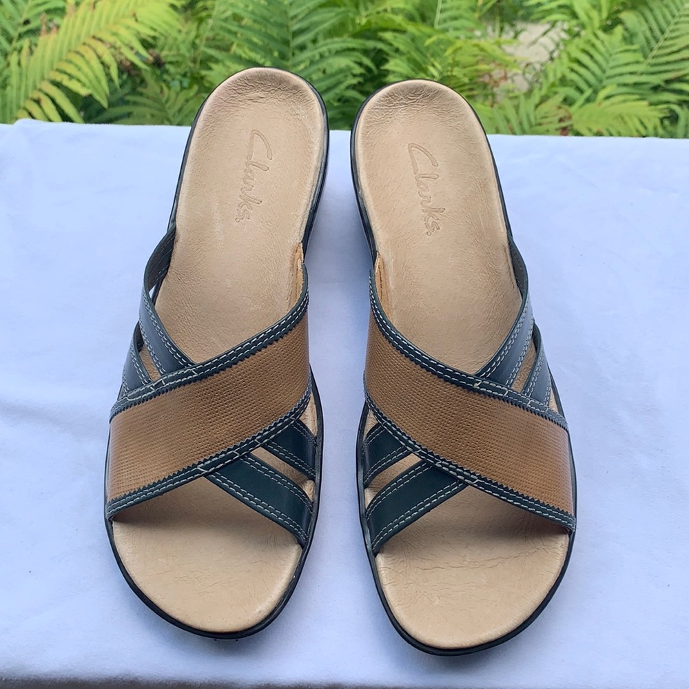 Clark’s Monica Leather Wedge Sandals 9M